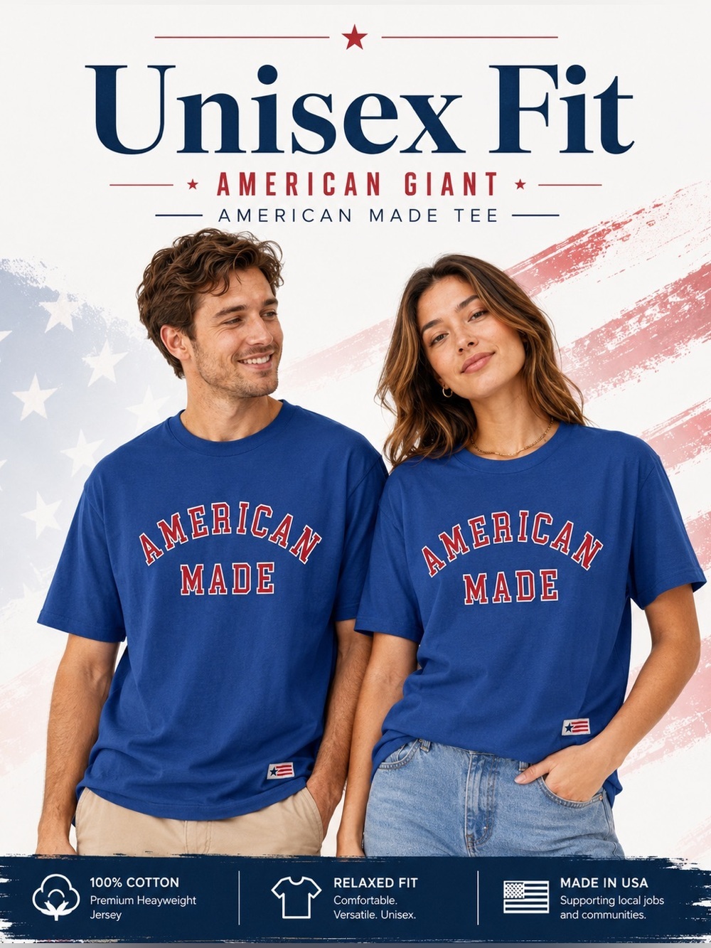 American Giant American Made Graphic Tee Unisex XL Harvest Blue Made in USA New